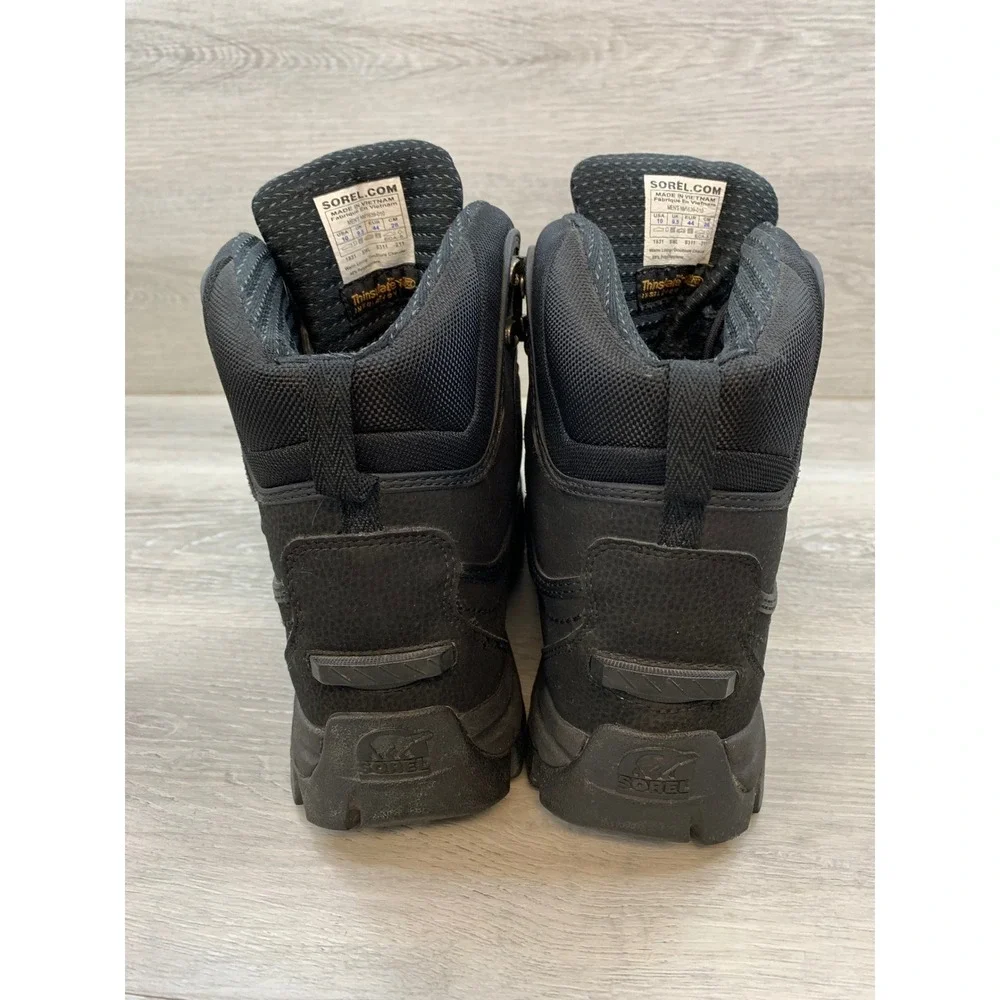 Sorel Conquest Men's Black Waterproof Thinsulate Winter Boots 10 Shoes